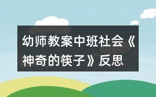 幼師教案中班社會《神奇的筷子》反思