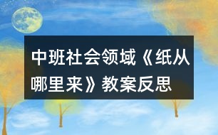 中班社會領域《紙從哪里來》教案反思