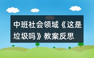 中班社會(huì)領(lǐng)域《這是垃圾嗎》教案反思