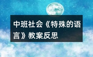 中班社會《特殊的語言》教案反思