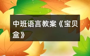 中班語言教案《寶貝盒》