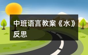 中班語言教案《水》反思