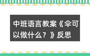 中班語(yǔ)言教案《傘可以做什么？》反思