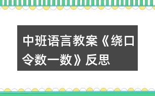 中班語(yǔ)言教案《繞口令數(shù)一數(shù)》反思