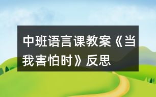 中班語(yǔ)言課教案《當(dāng)我害怕時(shí)》反思