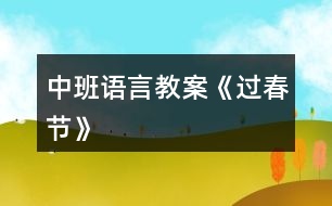 中班語(yǔ)言教案《過(guò)春節(jié)》