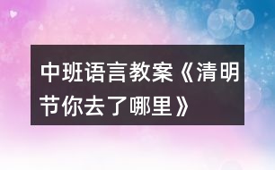 中班語言教案《清明節(jié)你去了哪里》