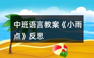 中班語言教案《小雨點(diǎn)》反思