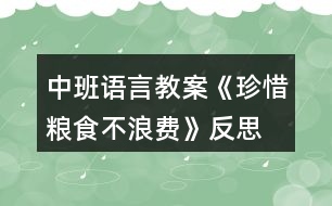 中班語言教案《珍惜糧食不浪費(fèi)》反思