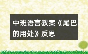 中班語言教案《尾巴的用處》反思