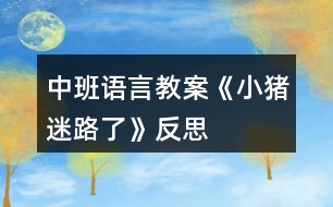 中班語言教案《小豬迷路了》反思