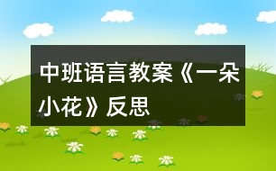 中班語言教案《一朵小花》反思