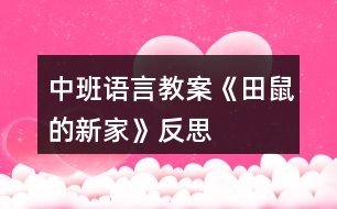 中班語言教案《田鼠的新家》反思