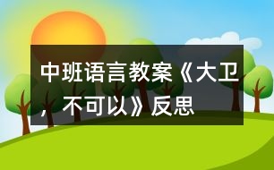 中班語(yǔ)言教案《大衛(wèi)，不可以》反思