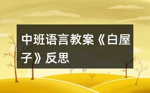 中班語(yǔ)言教案《白屋子》反思