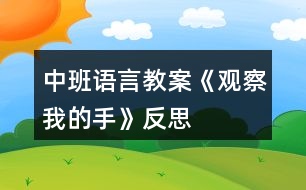 中班語言教案《觀察我的手》反思