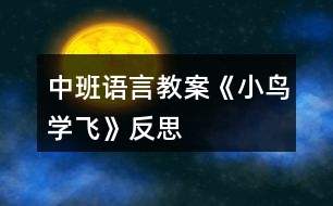 中班語言教案《小鳥學飛》反思