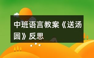 中班語言教案《送湯圓》反思