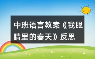 中班語言教案《我眼睛里的春天》反思