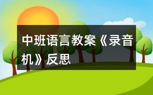 中班語(yǔ)言教案《錄音機(jī)》反思