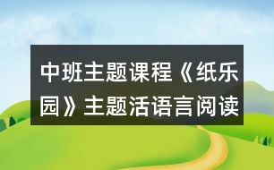 中班主題課程《紙樂園》主題活語言閱讀區(qū)建構(gòu)區(qū)