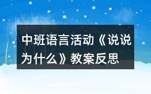 中班語言活動(dòng)《說說為什么》教案反思