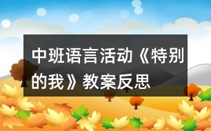 中班語言活動(dòng)《特別的我》教案反思