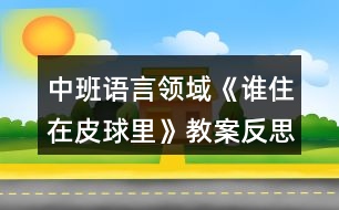 中班語言領域《誰住在皮球里》教案反思