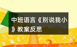 中班語言《別說我小》教案反思