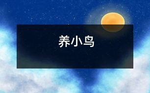 養(yǎng)小鳥