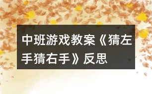 中班游戲教案《猜左手、猜右手》反思