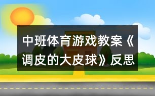 中班體育游戲教案《調(diào)皮的大皮球》反思