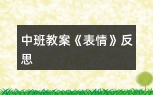 中班教案《表情》反思