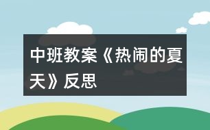 中班教案《熱鬧的夏天》反思