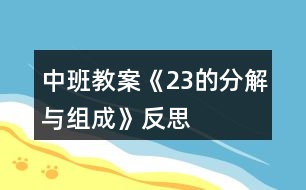 中班教案《2、3的分解與組成》反思