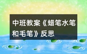 中班教案《蠟筆、水筆和毛筆》反思