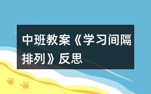 中班教案《學(xué)習(xí)間隔排列》反思