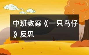 中班教案《一只鳥(niǎo)仔》反思