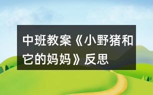 中班教案《小野豬和它的媽媽》反思