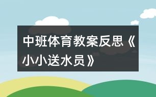 中班體育教案反思《小小送水員》