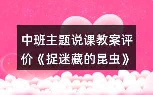 中班主題說課教案評價(jià)《捉迷藏的昆蟲》反思