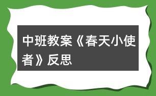 中班教案《春天小使者》反思