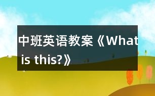 中班英語(yǔ)教案《What is this?》