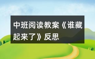 中班閱讀教案《誰(shuí)藏起來(lái)了》反思