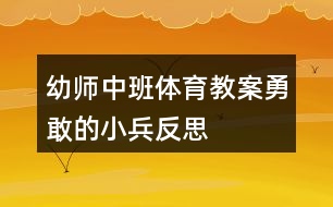 幼師中班體育教案勇敢的小兵反思