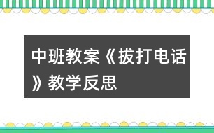 中班教案《拔打電話(huà)》教學(xué)反思