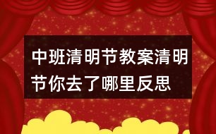 中班清明節(jié)教案清明節(jié)你去了哪里反思