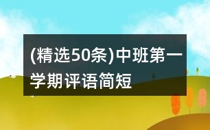 (精選50條)中班第一學(xué)期評(píng)語(yǔ)簡(jiǎn)短