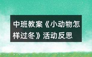 中班教案《小動(dòng)物怎樣過(guò)冬》活動(dòng)反思