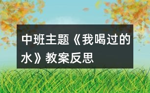 中班主題《我喝過的水》教案反思